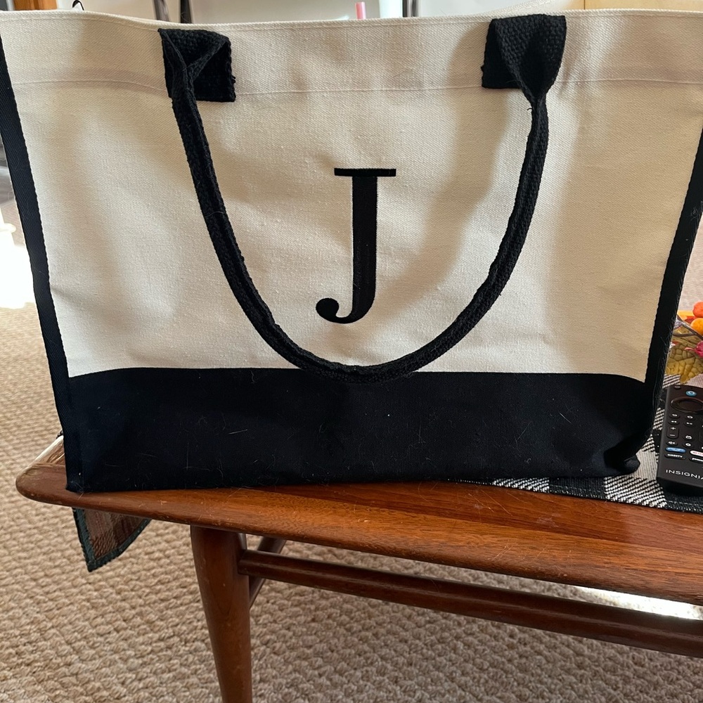 Black and White Canvas Tote Bag